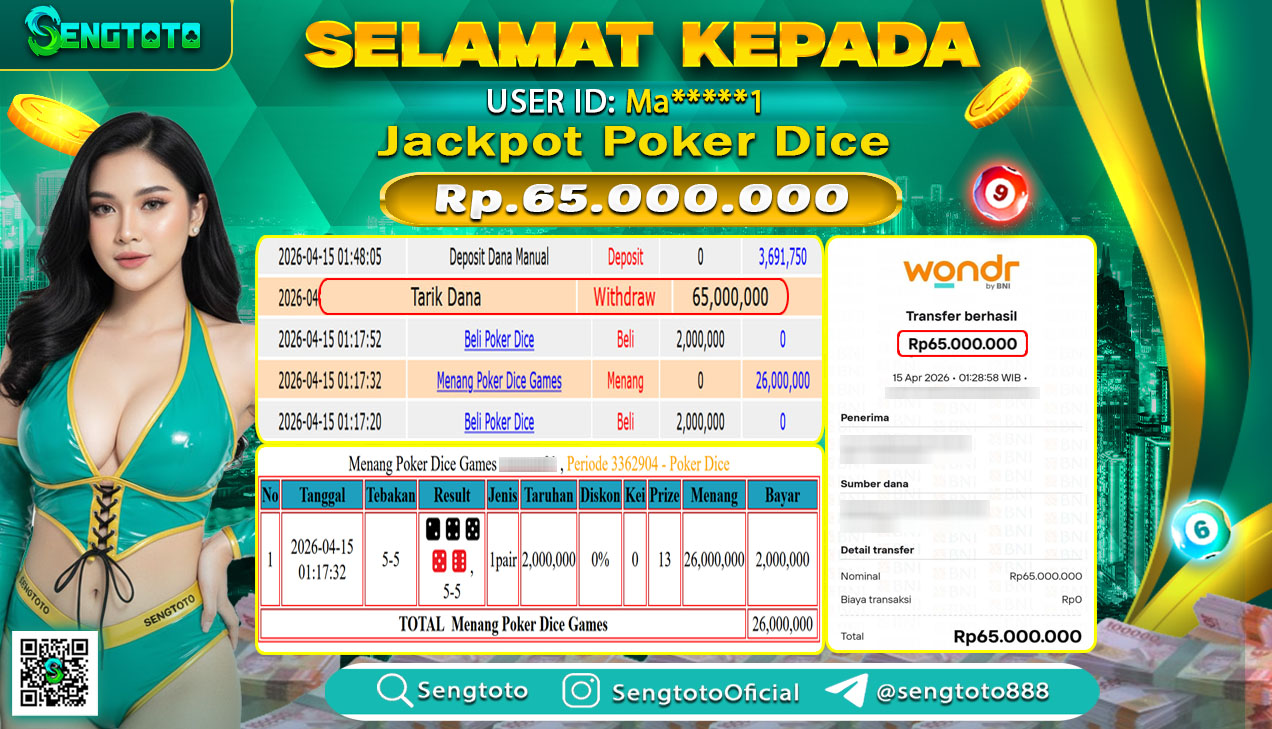 BUKTI PEMBAYARAN LIVEGAME POKER DICE