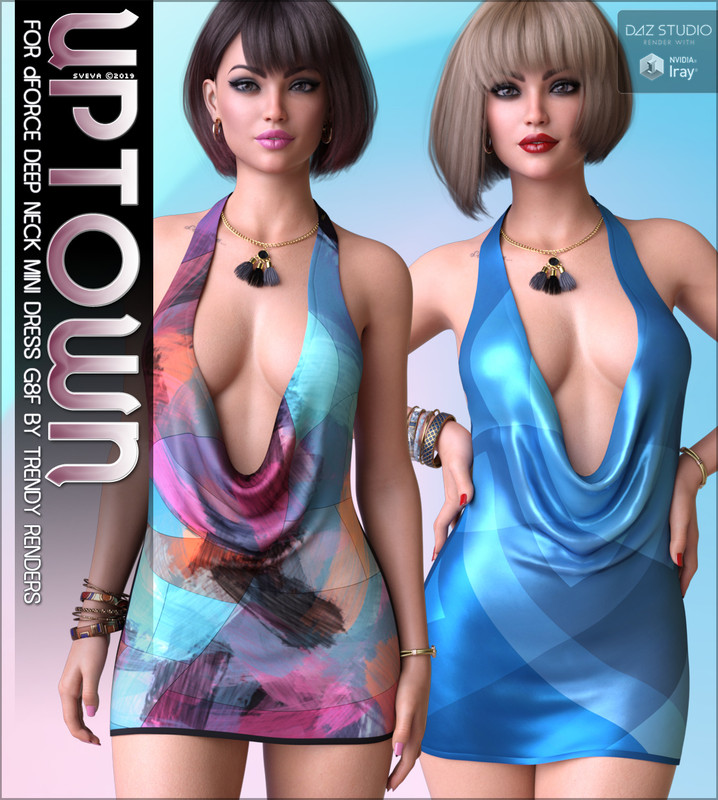 Uptown for dForce Deep Neck Mini Dress G8F