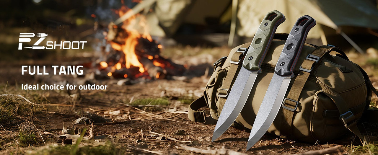 EZSHOOT full tang D2 steel fixed blade knife outdoor gear