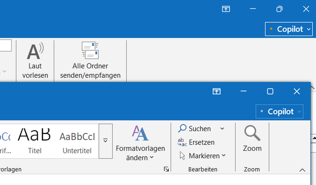 CoPilot-Schaltfläche in Outlook
