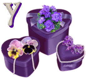 Corazones Color  Violeta Y