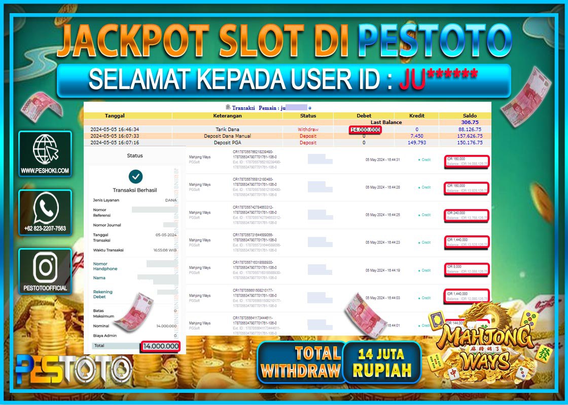 HANYA DI PESTOTO JP PASTI DI BAYAR LUNAS DAN CEPAT!!!!!! JP SLOT{ GATES OF OLYMPUS 1000 } Rp.14.000.000 !!!!!