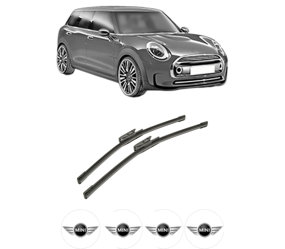 Set stergatoare auto MINI MINI CLUBMAN (R55) din 2007-2014, pentru parbriz auto, 2 bucati, Bosch Aerotwin, din cauciuc siliconat rezistent, 4 Stickere Auto MINI