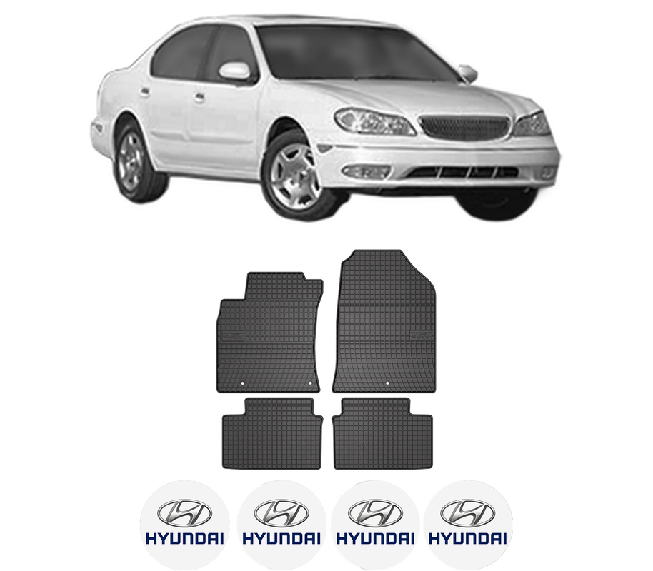 Set covorase presuri HYUNDAI i30 din 2007-2020, auto, din cauciuc thermoplastic, 4 Stickere auto cu HYUNDAI