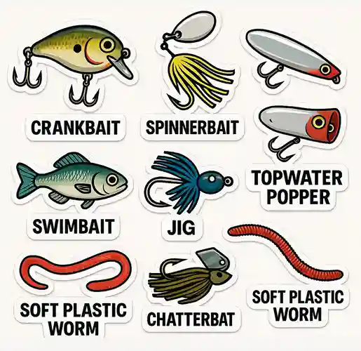 Exclusive fishing lure sticker pack