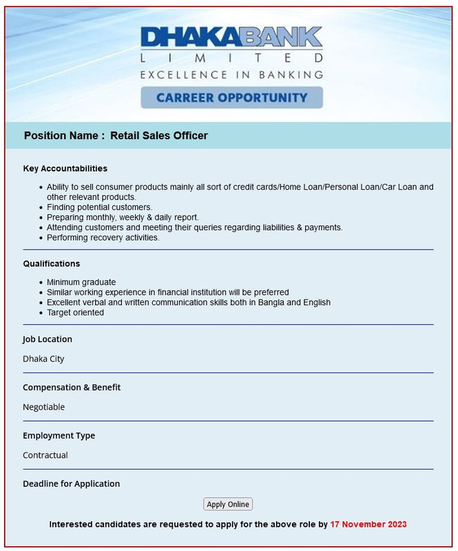 Dhaka-Bank-Retail-Sales-Officer-Job-Circular-2023