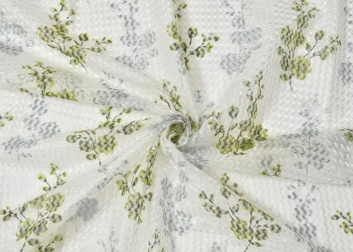 PREMIUM FLORAL NET PRINT CURTANS,SET OF 1 Color 3 (R706)