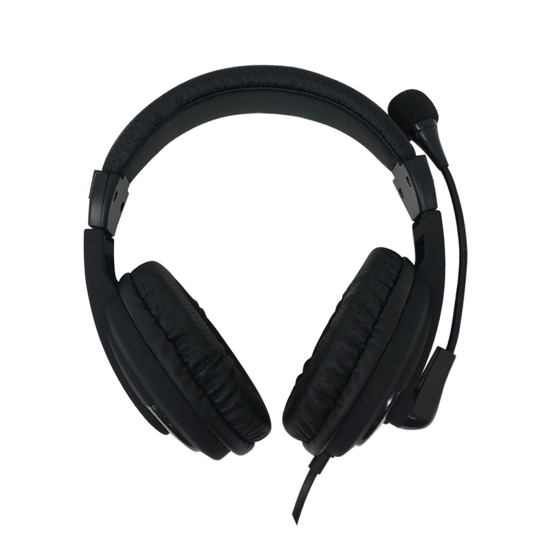 Headset estéreo Biontech con conexión USB y micrófono de brazo.