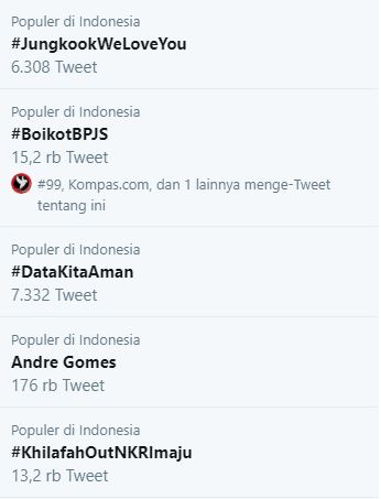 Jungkook jadi trending topic Twitter
