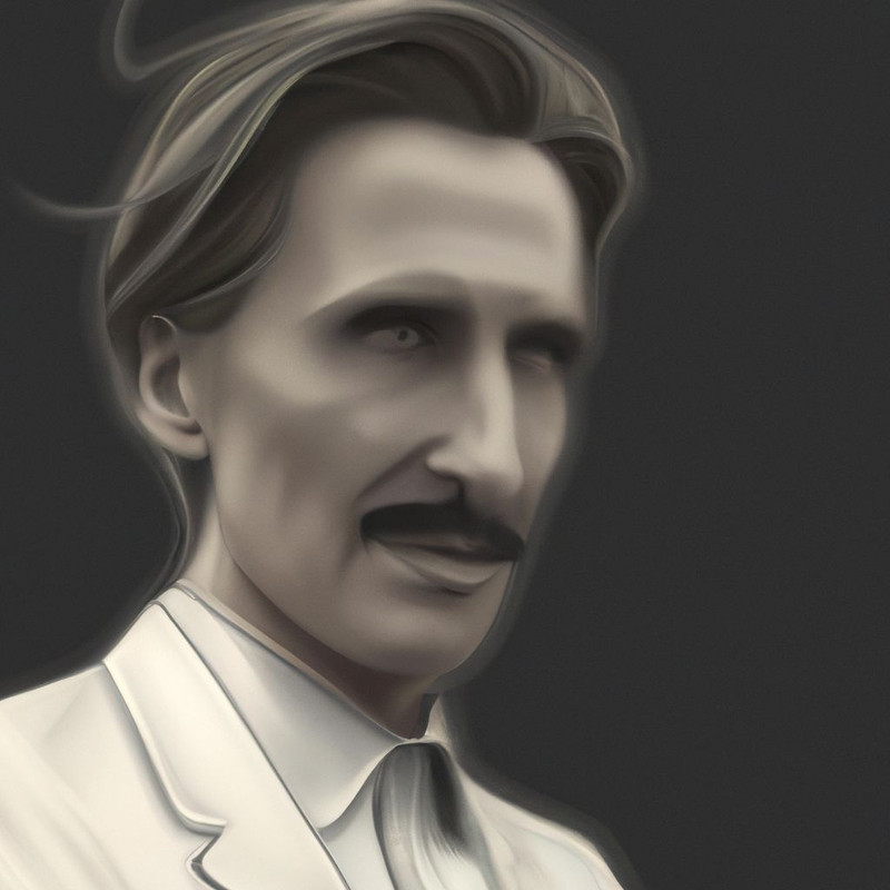 rielabrazione artistica di nikola tesla