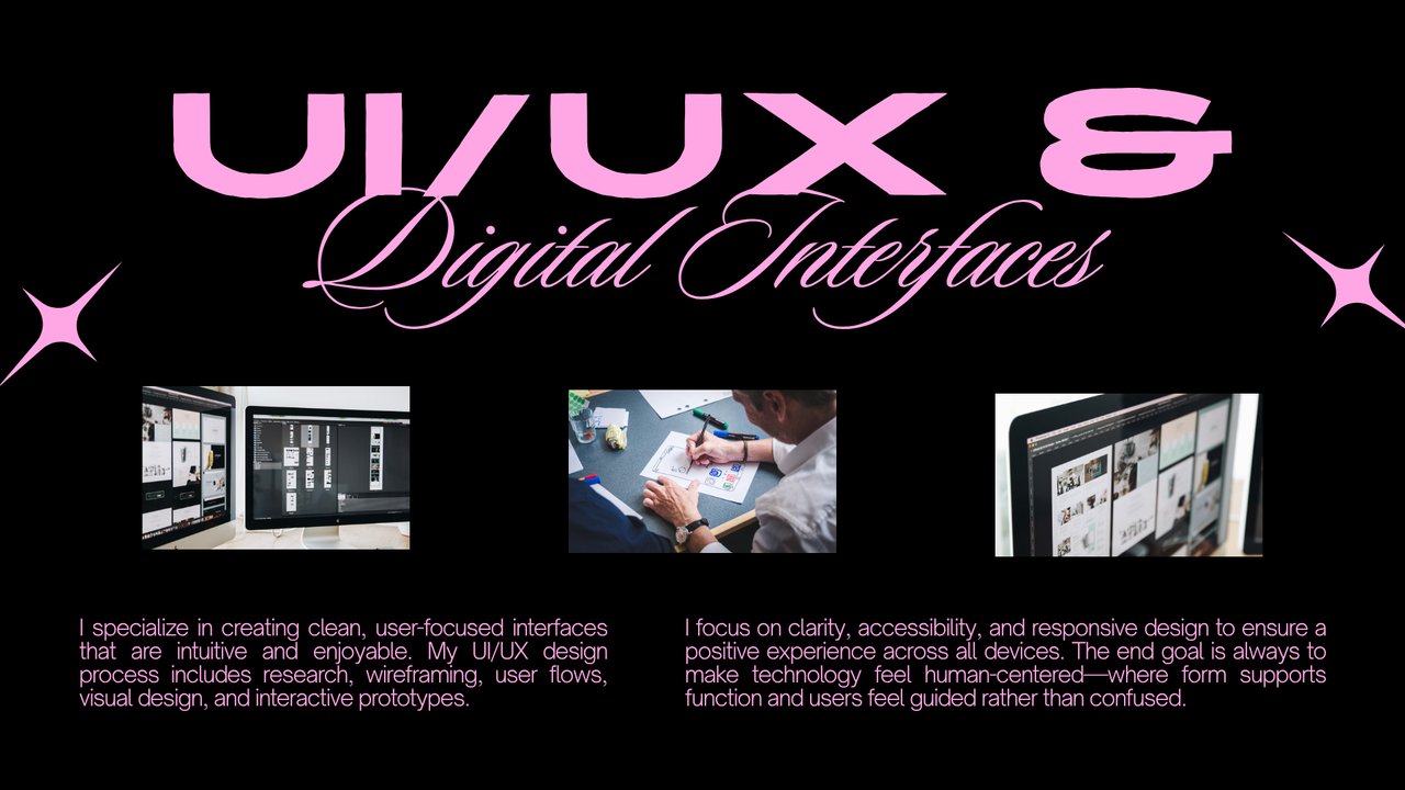 Black and Pink Modern Clean Portfolio Presentation