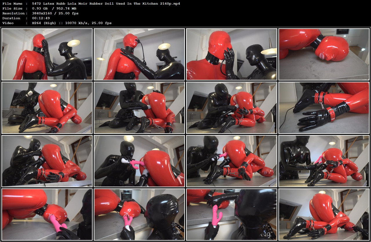 5472 Latex Rubb Lola Noir Rubber Doll Used In The Kitchen 2160p mp4