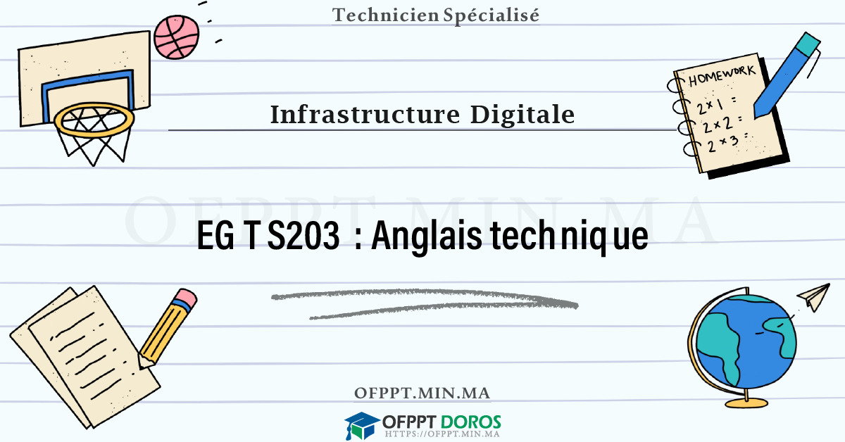 Sommaire détaillé du cours Anglais technique EGTS203 OFPPT - Structure du module