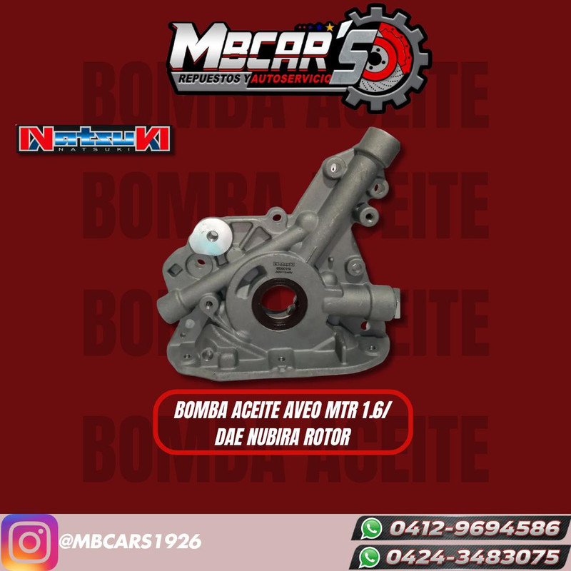 BOMBA DE ACEITE CHEV AVEO M1.6 DAE NUBIRA ROTOR 