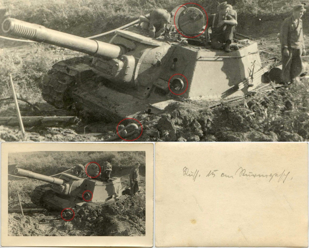 Zerstörte russische SU-152. Die SdKfz 142 Crew - Russland 1943