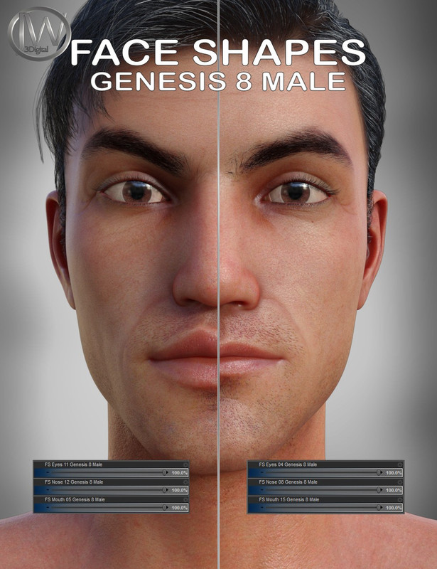 Face Shapes for Genesis 8 Male Face Shapes for Genesis 8 Male