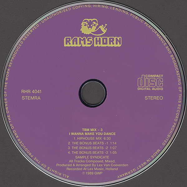 04/04/2023 - Sample Syndicate – TBM Mix 3 (CD, Maxi-Single)(Rams Horn Records – RHR 4041)  1989 CD