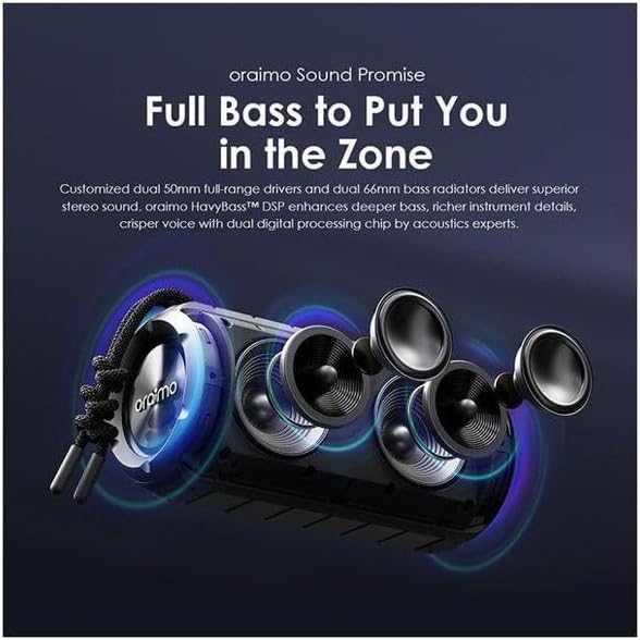 سماعة Oraimo Rover 12W لاسلكية - بلوتوث - تعزيز Bass - أسود - OBS-53D - 2