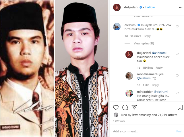 Komentar El Rumi di unggahan Dul Jaelani