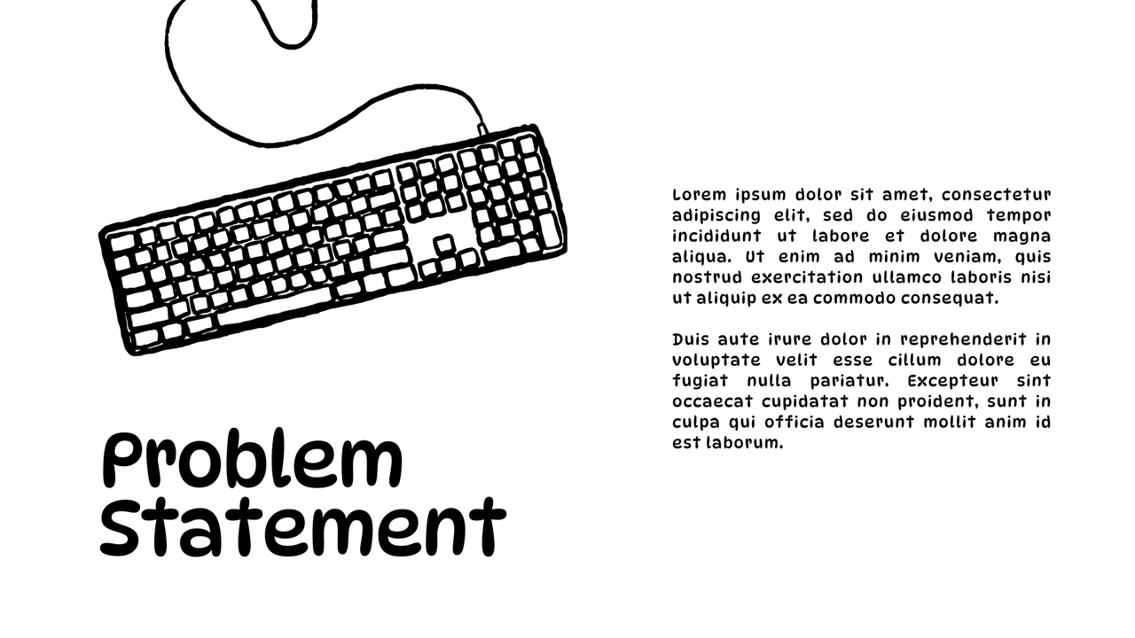 Black and White Playful Illustrative Fun Simple Project Presentation