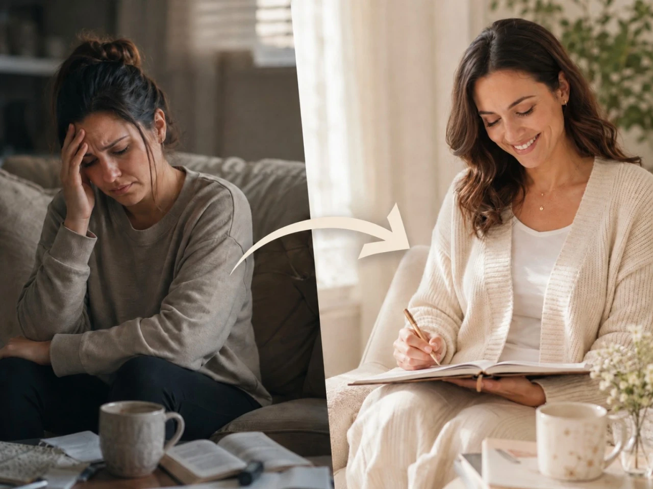 Transformação emocional antes e depois do devocional A Totalidade da Promessa