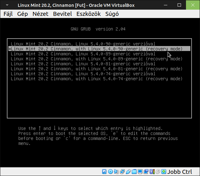GRUB Recovery - Hibajavítás (sudo) _02