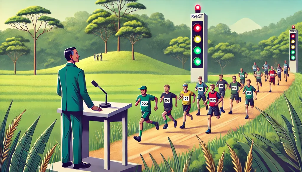 DALL-E-2024-09-07-20-54-05-A-2-D-cartoon-of-a-governor-hosting-a-running-event-where-participants-o.webp