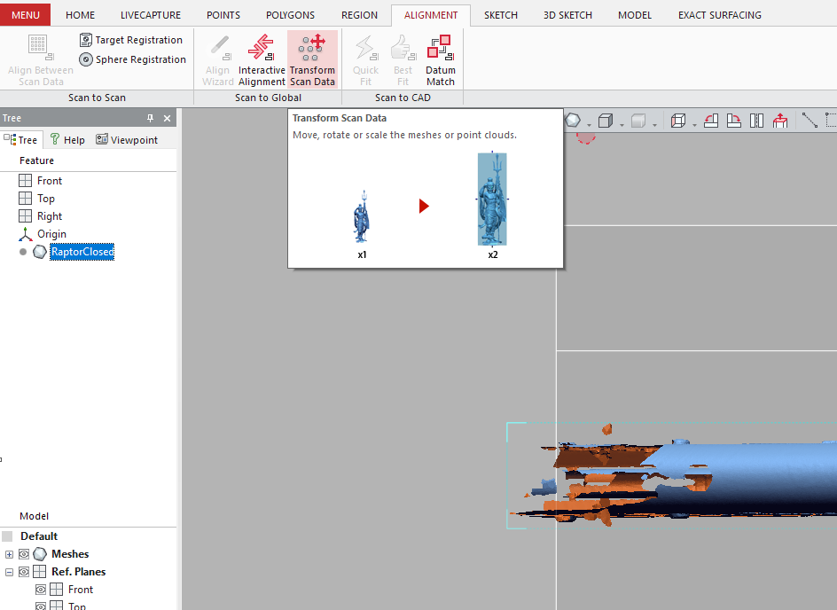 Scale Mesh Geomagic Design X