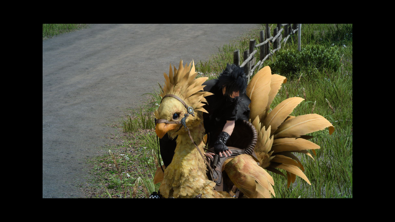noct gettin on chocobo