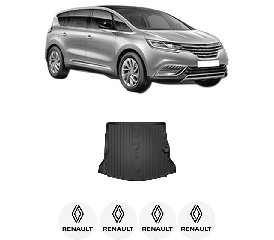Tavita Portbagaj RENAULT ESPACE V (JR_) din 2015-2023, Protectie Portbagaj Auto, 4x Stickere auto cu RENAULT