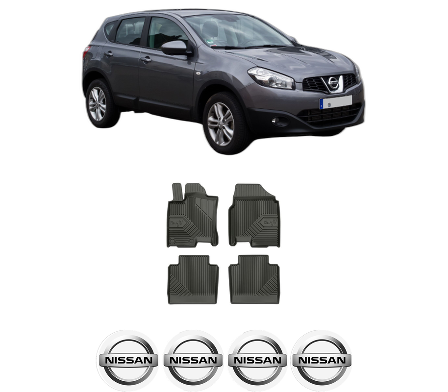 Set covorase presuri NISSAN QASHQAI I | J10 din 2008-2018, auto, din cauciuc thermoplastic, 4 Stickere auto cu NISSAN