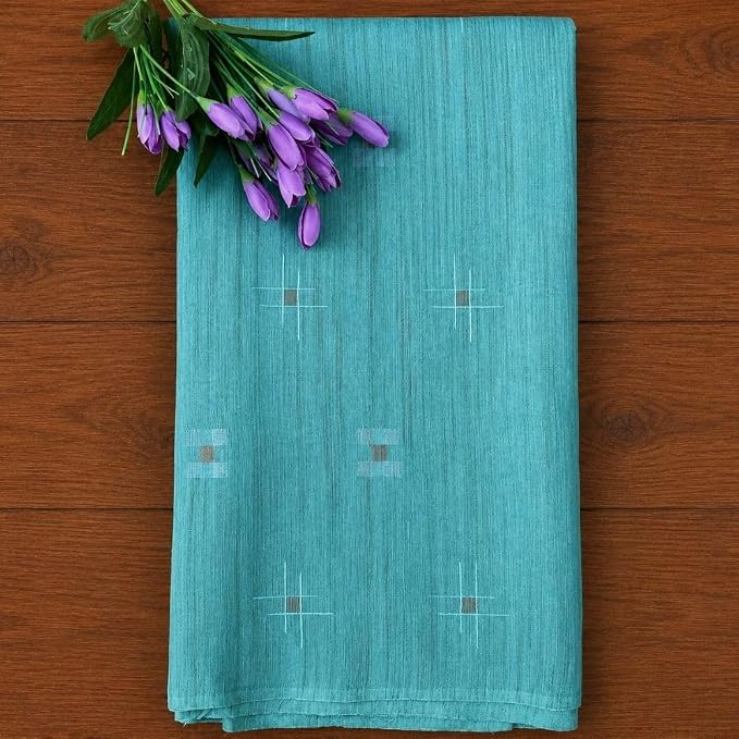 Women's Hand Block Printed Baswada Silk Solid Color Saree with Unstitched Blouse Piece