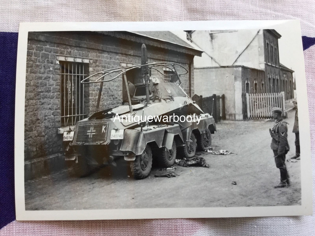ORIGINAL FOTO PANZERSPÄHWAGEN 9x6cm MIT ERKENNUN