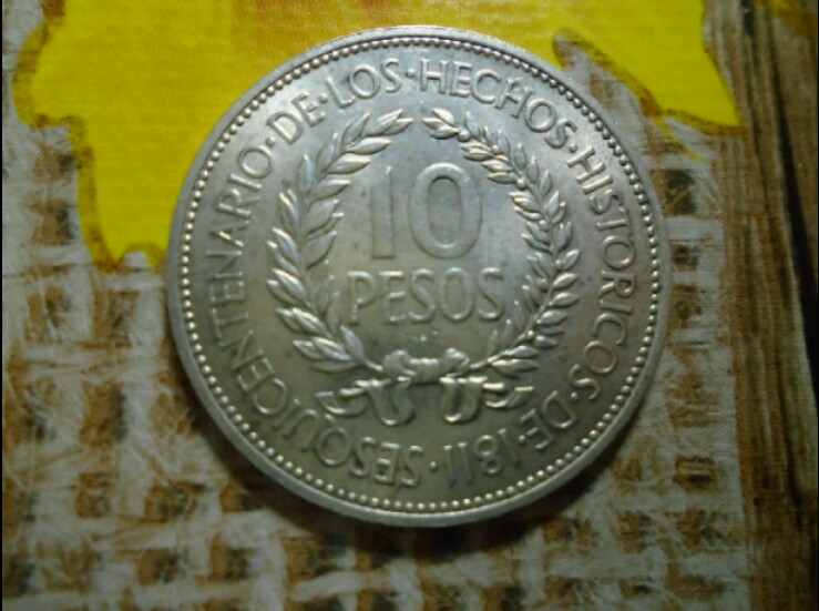 10 pesos 1961. Uruguay. Dedicado a Sol de Cabellera 20190713-104911