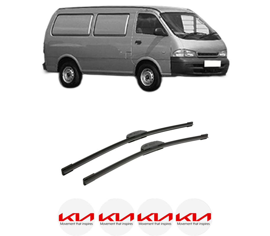 Set stergatoare auto KIA PREGIO Van (TB) din 1997-2002, pentru parbriz auto, 2 bucati, Bosch Aerotwin Retrofit, din cauciuc siliconat rezistent, 4 Stickere Auto KIA