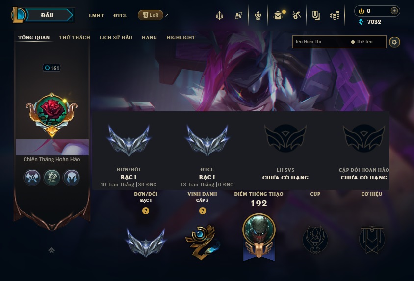 Acc LMHT # - Không Khung