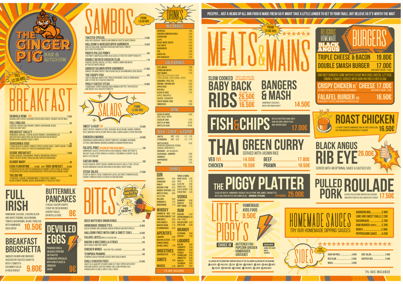 NEW ENGLISH MENU