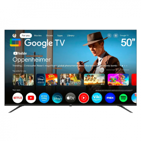 Televisor JVC de 50 pulgadas QLED 4K con Google TV y diseño sin bordes