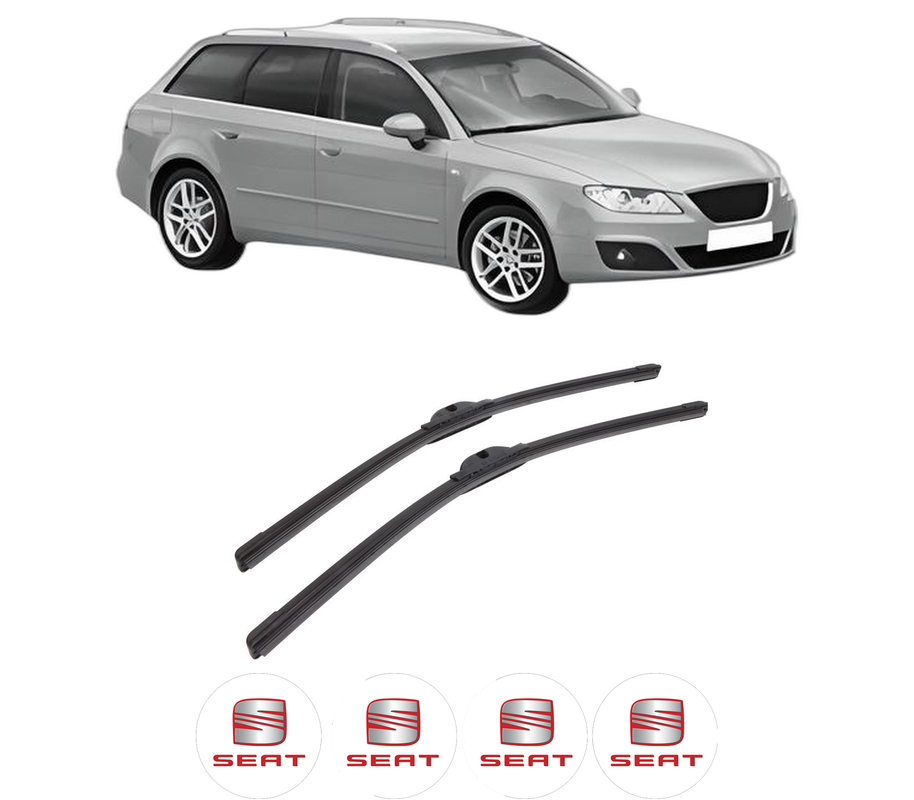 Set stergatoare auto SEAT EXEO ST (3R5) din 2009-2013, pentru parbriz auto, 2 bucati, Bosch Aerotwin, din cauciuc siliconat rezistent, 4 Stickere Auto SEAT