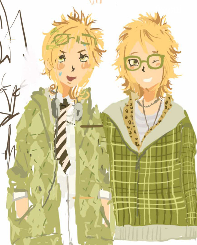 Bakushu et Daichi en dessin.