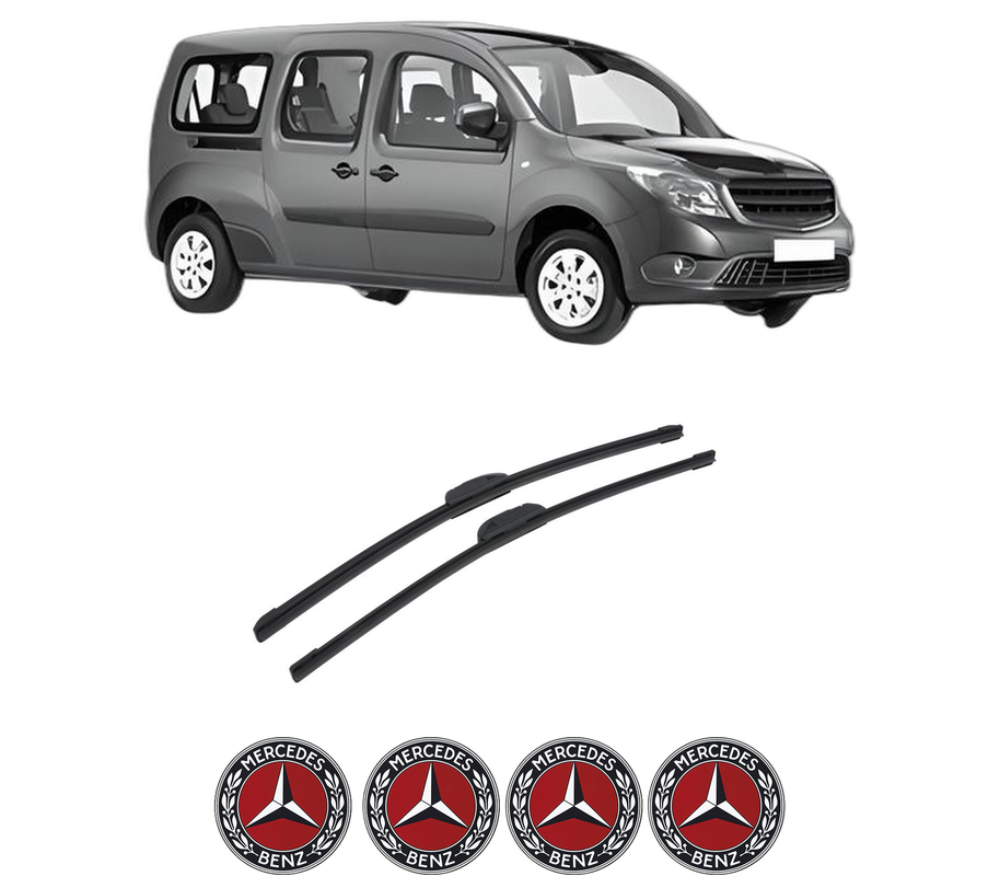 Set stergatoare auto MERCEDES-BENZ CITAN MPV (W415) din 2012-2021, pentru parbriz auto, 2 bucati, Bosch Aerotwin Retrofit, din cauciuc siliconat rezistent, 4 Stickere Auto MERCEDES-BENZ