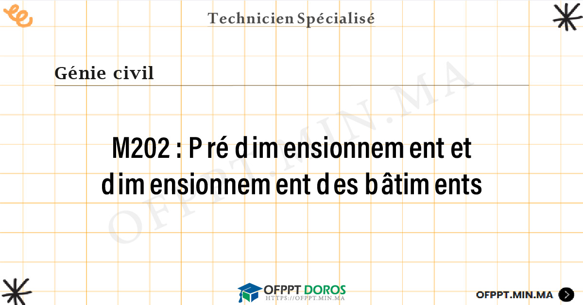Sommaire détaillé du cours Pré dimensionnement et dimensionnement des bâtiments M202 OFPPT - Structure du module
