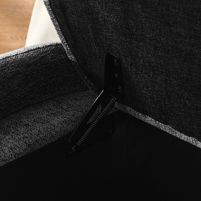Gray Chenille Ottoman Oval Storage Bench for Living Room, Entryway & Bedroom - Picture 4 of 8