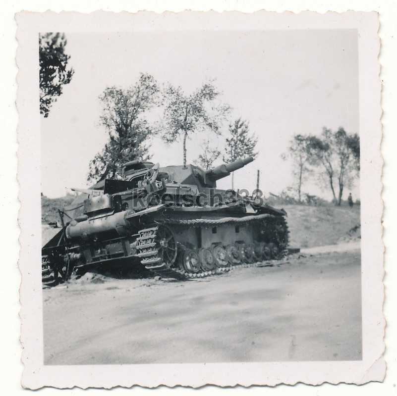 Foto Panzer IV Kampfwagen Wrack Wehrmacht Kämpfe