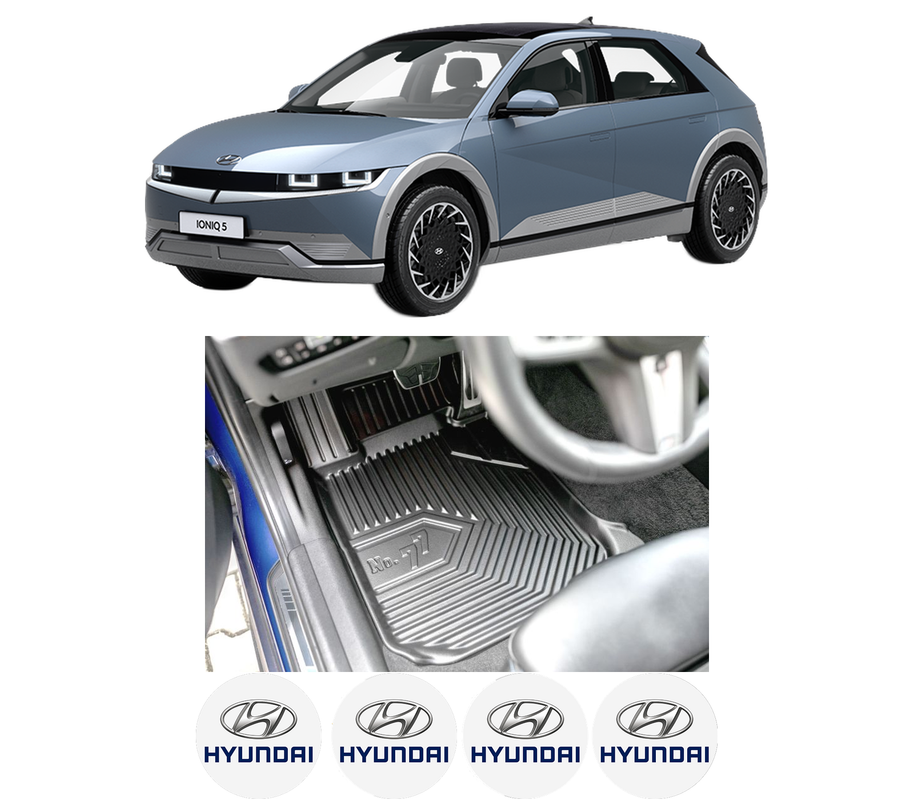 Set covorase presuri HYUNDAI IONIQ 5 (NE) din 2021, auto, din cauciuc thermoplastic, 4 Stickere auto cu HYUNDAI