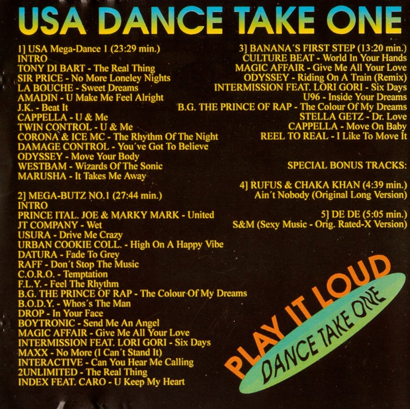 01/04/2023 - Various – USA Dance Take One (CD, Compilation, Mixed, Unofficial Release)(Not On Label – USDT-01)  1994 07
