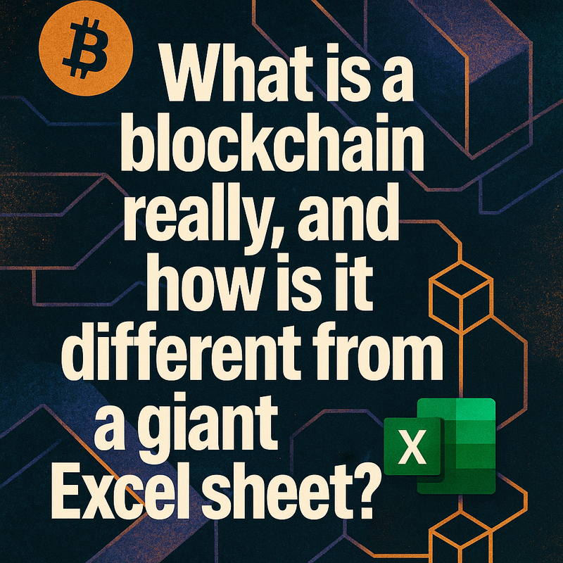 What is a blockchain really, and how is it different from a giant Excel sheet?