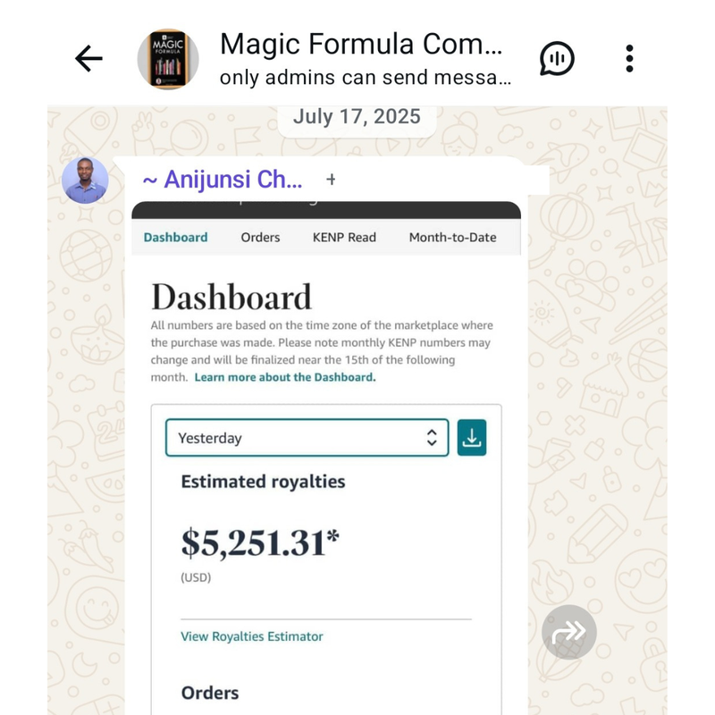 Amazon KDP student success screenshot