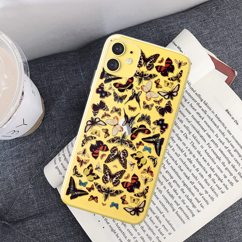 Vintage Butterfly Clear Phone Case For Yellow iPhone 11 From The Urban Flair