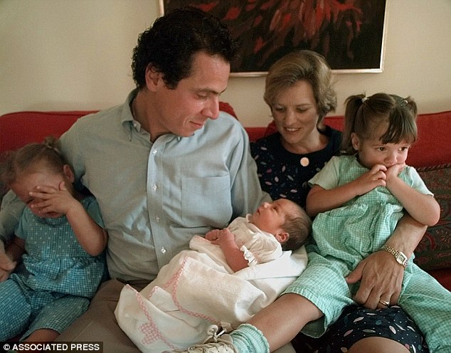 Cara and Mariah with their parents and newly born younger sister Michaela Cuomo